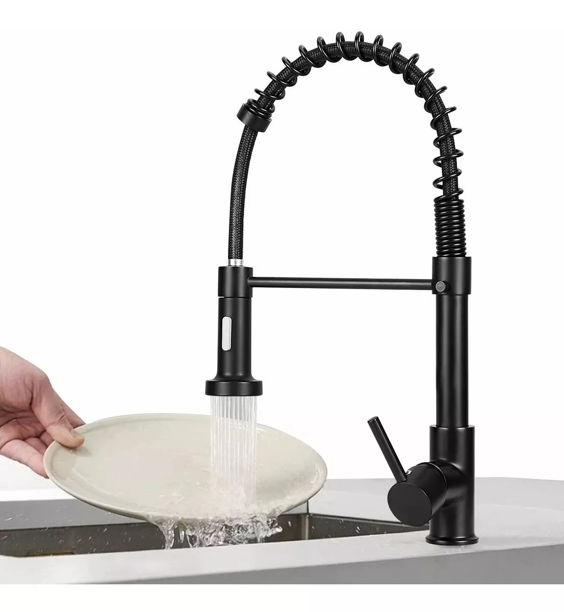 Contemporary Spring Pull Down Kitchen Tap 360 Degree Rotation Stream Sprayer Nozzle Kitchen Faucet