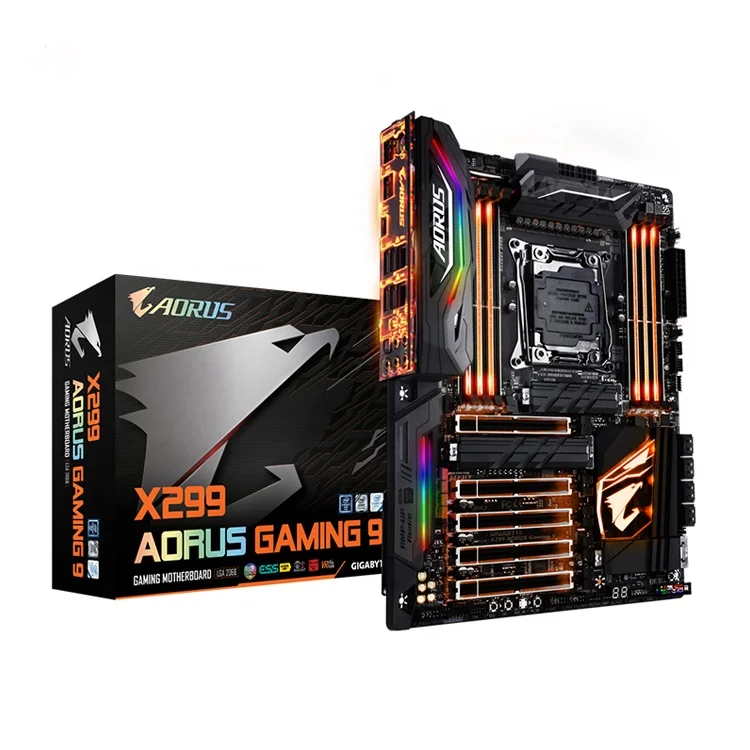 GIGABYTE X299 AORUS Gaming 9 Gaming Motherboard Intel X299 LGA 2066  motherboard for Desktop Motherboard in Used