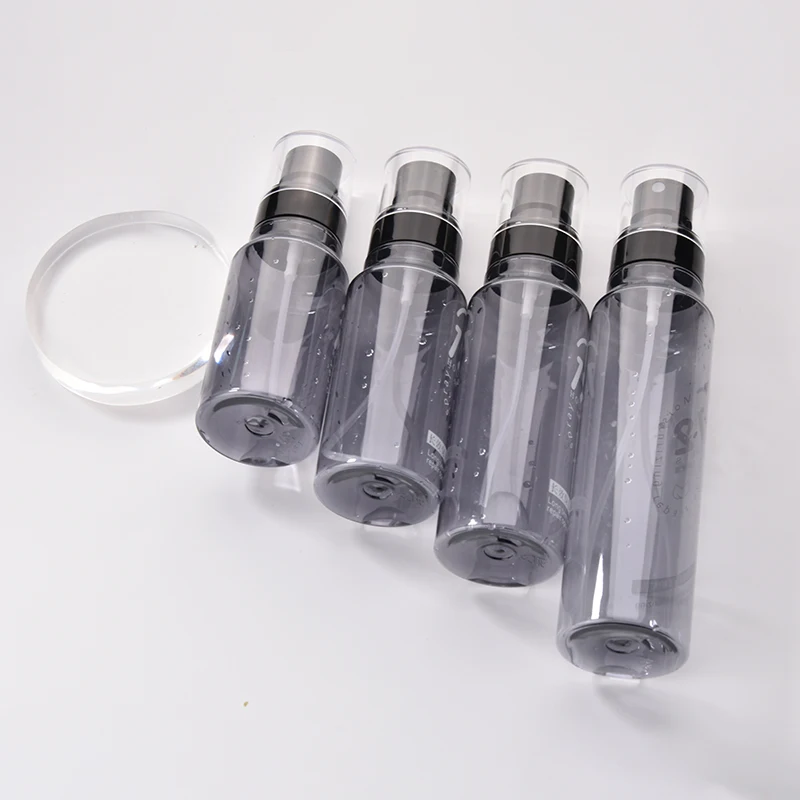 hot stamping printing recyclable biodegradable plastic transparent liquid water bottle with scale spray bottle