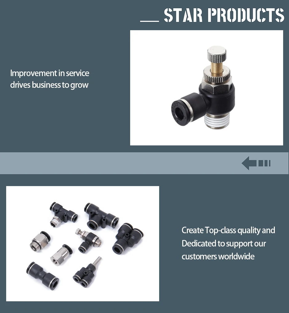 Durable Easily Operation L Type Speed Pneumatic Valves Plastic with Multiple Models for Connecting Tube Fittings