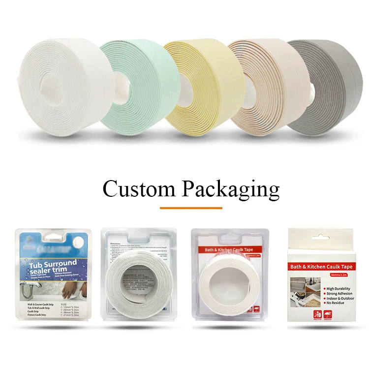 ANTI Wholesale White Bathroom Corner Waterproof Caulk Tape Self Adhesive, Caulk Tape Kitchen Used For Kitchen