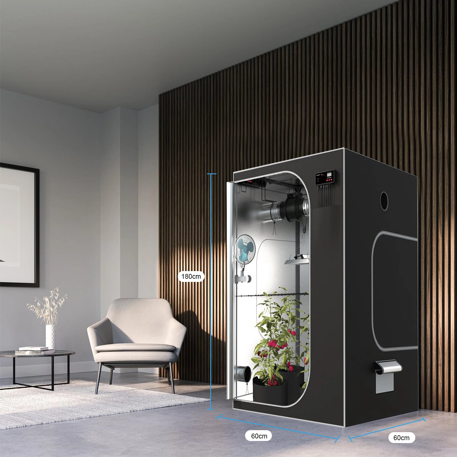 Garden Greenhouse Use Grow Kit Tent Highly Reflective Fabric 2000D Mylar Indoor Hydroponic Grow System Tent for Sale