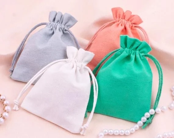 reusable white  package printed gift muslin custom cotton dust with logo organic pouch cotton canvas drawstring bag