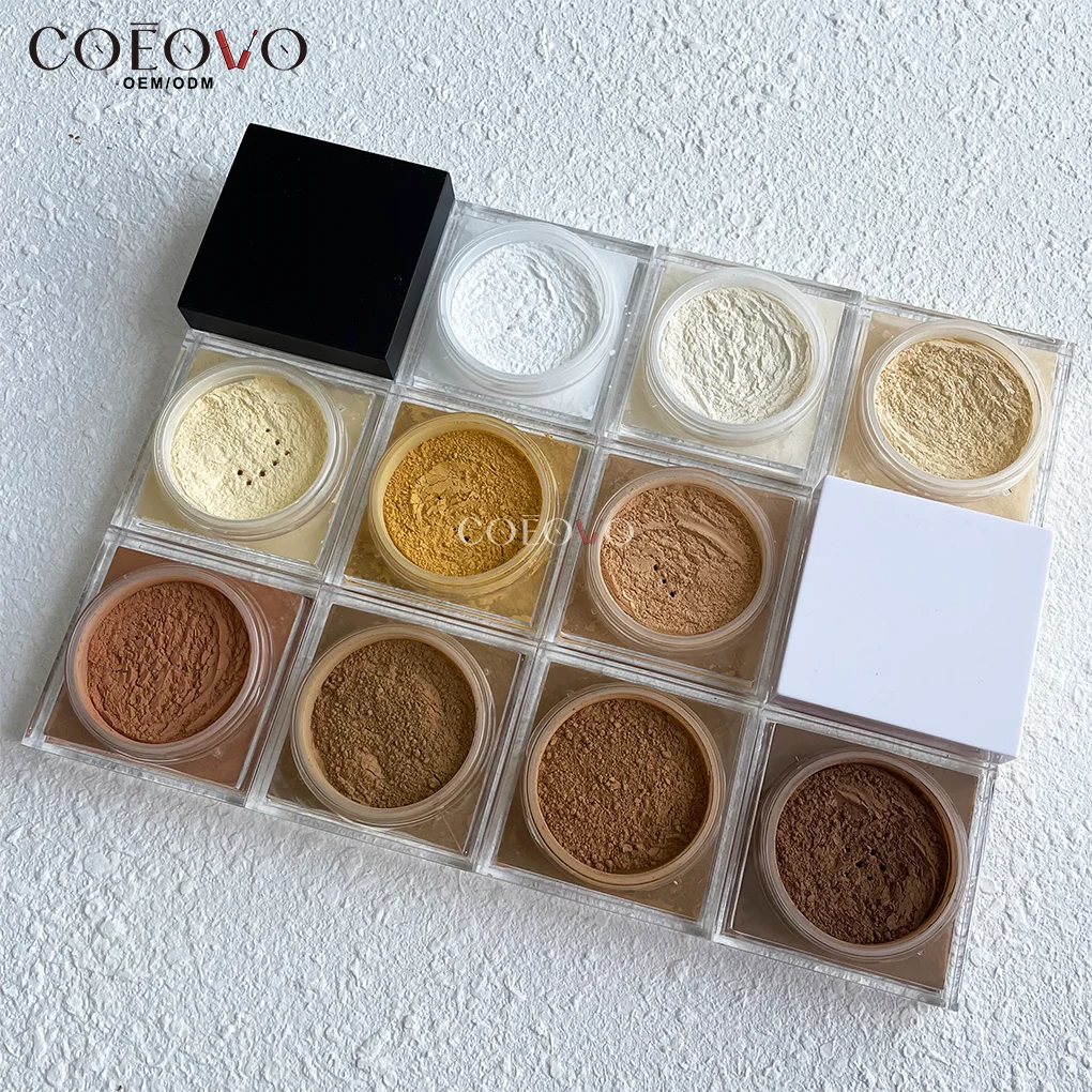 COEOVO 10 colors matte oil control waterproof loose powder private label makeup setting powder
