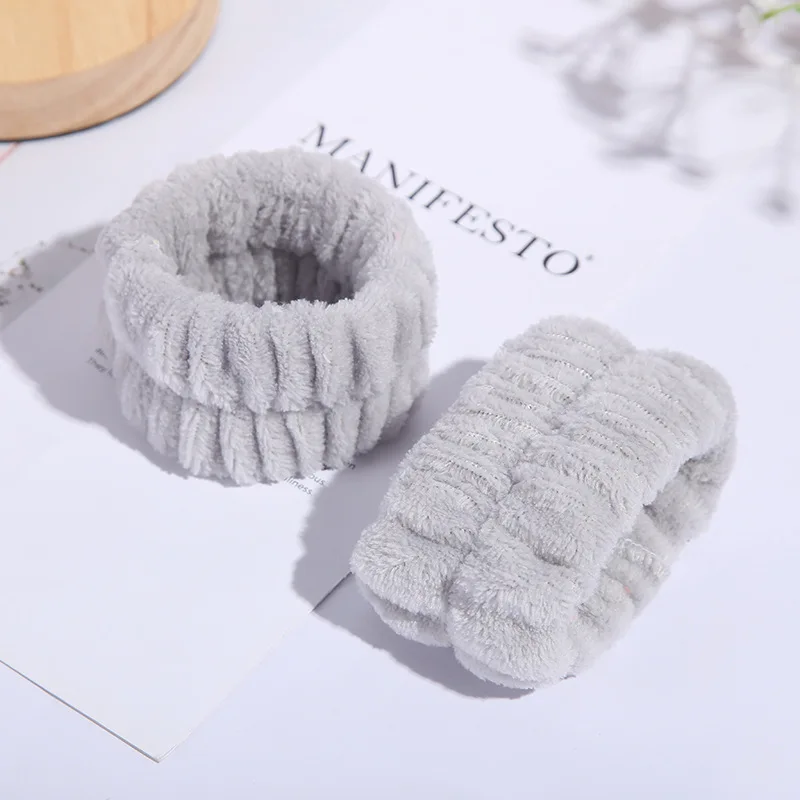 Custom Face Wash Wrist bands  Prevent Liquids Spilling Down Towel  Microfiber Spa Headband Set Washband For Women Girls 1 pairs