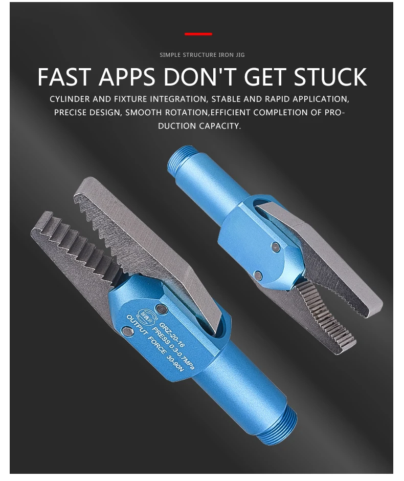 GRZ20 Series Pneumatic Accessories Mini Clamp Nozzle Air Robot Manipulator Automation Gripper