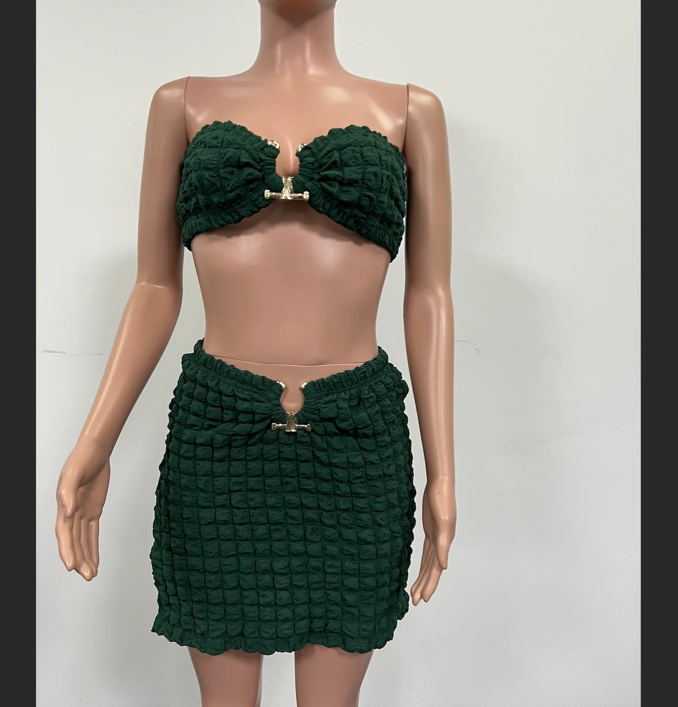 Women Short Long Skirt Suits Set Popcorn Fabric Sleeveless Women Casual Sets Fall Skirt Women Two Piece Set