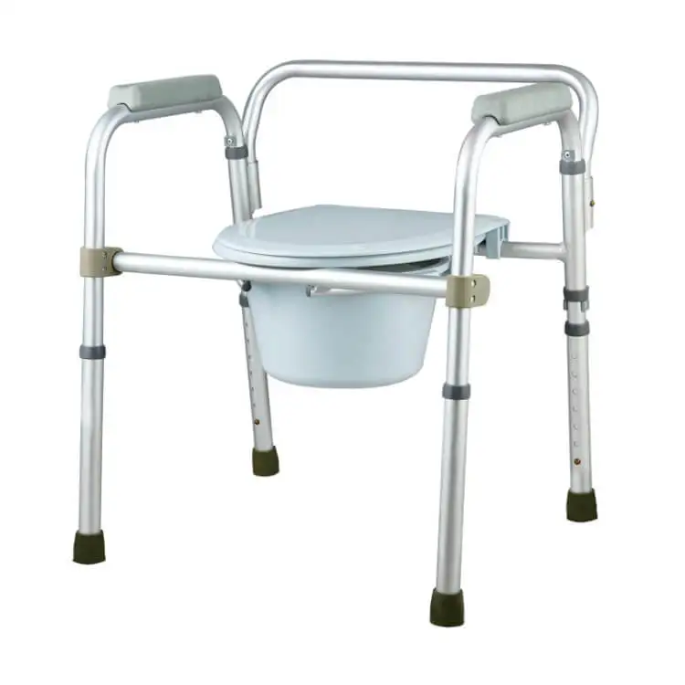 Bliss Medical Manufacturer Lightweight Folding Toilet Commode Chair For Elderly Disabled