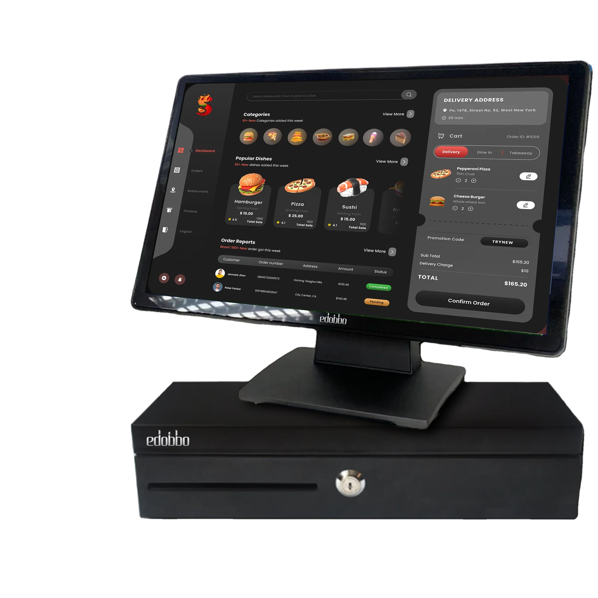 Waterproof Point of Sale 21.5 inch High Pixel Touch Screen Pos System