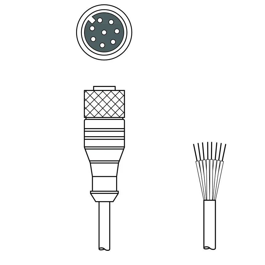 M12 8-контактный разъем 10 м кабель KD S-M12-8A-P1-100 50135129 соединительный leuze аксессуары датчика