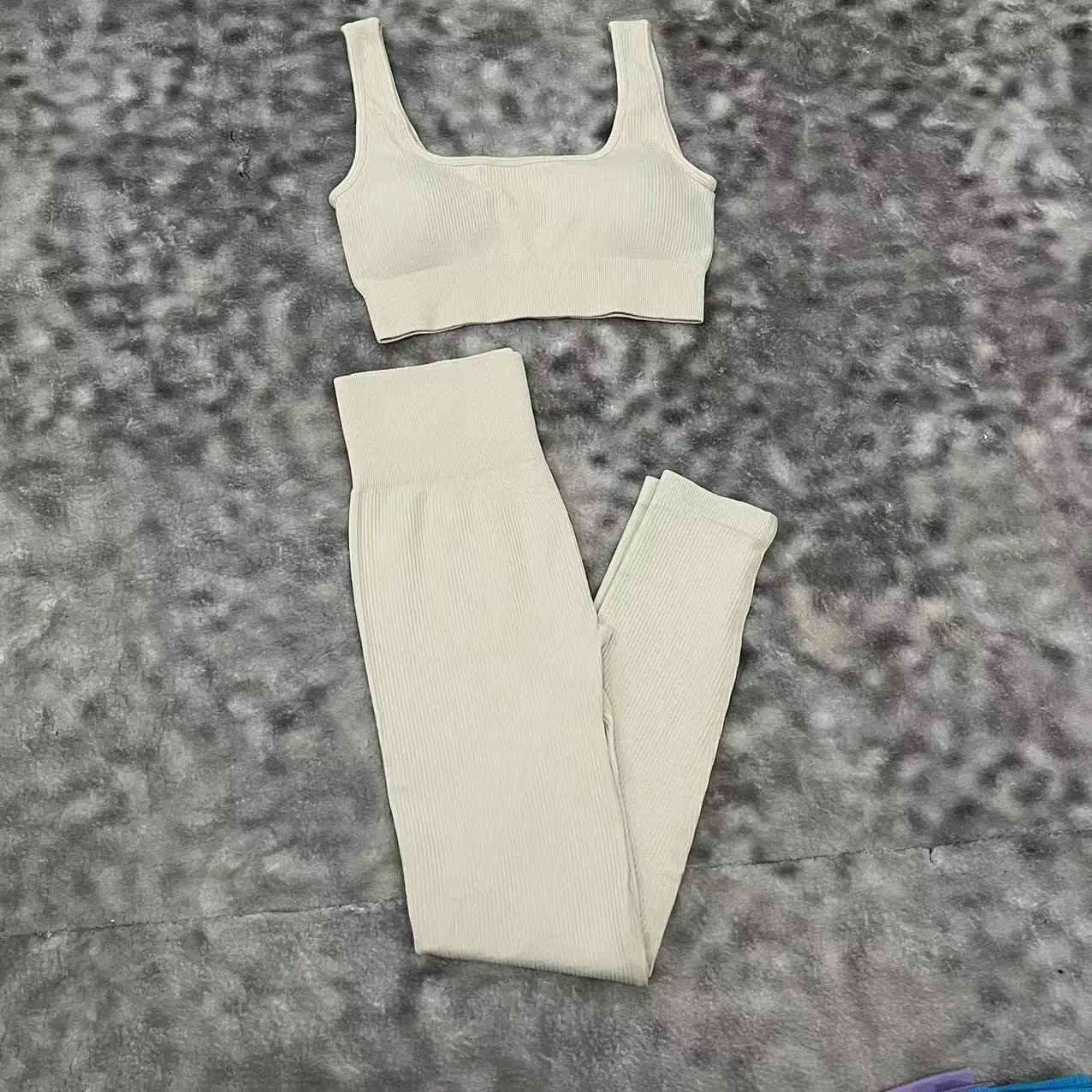 OQQ Exercise Outfits for Women Workout 2 Piece Seamless High Waist Leggings Workout Clothing Women