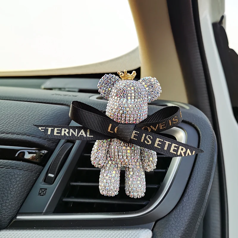 Автомобильный зажим, парфюм, ароматическое украшение, милая кукла, медведь, освежитель воздуха, интерьер, черный аромат, аксессуары