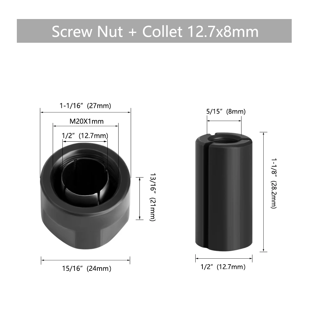 LAVIE  1pc 12.7mm Engraving machine chuck nut Electric Router Milling Cutter Accessories Conversion handle-C  CLMM2013