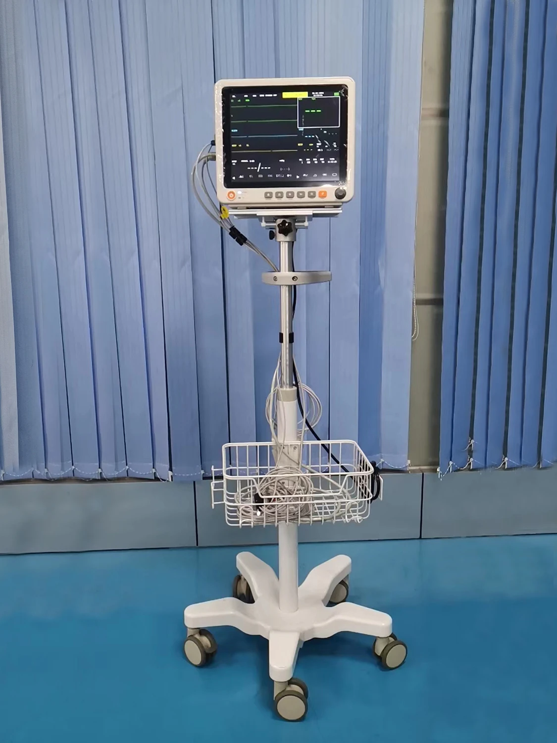 High Quality medical rolling monitor stand NBR-MT-01A Height adjustable Patient monitor trolley cart for hospital
