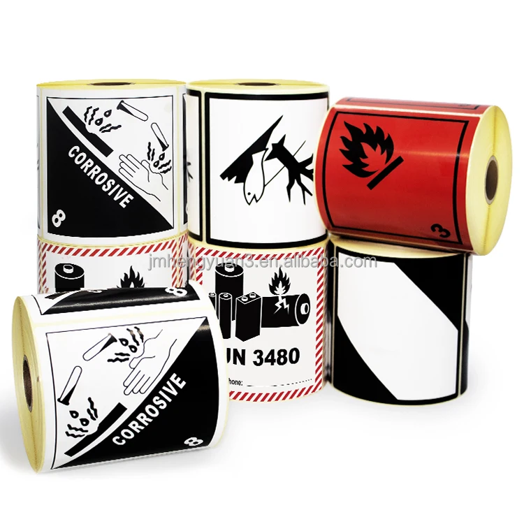UN3480 3481 Print Shipping Fragile Sticker logo Lithium Battery Self Adhesive Paper Thermal Transfer Warning