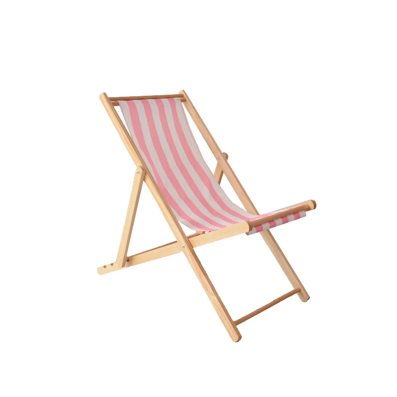 New design adjustable height wooden foldable beach chair portable beach lounger chair