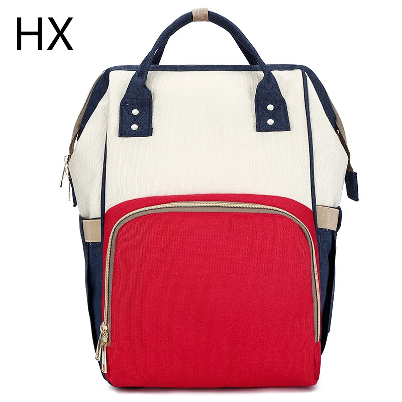 Mother Baby Diaper Bag OEM Customize Multi Function Gray Backpack Waterproof Print Cotton Logo Style Time Good Packing Pattern