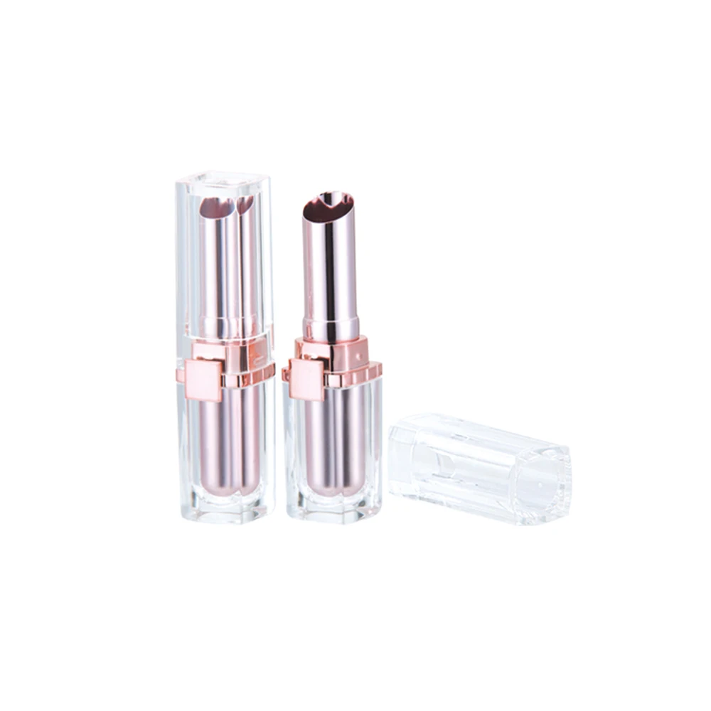 New square lipstick tubes aluminum pink  lip balm tubes