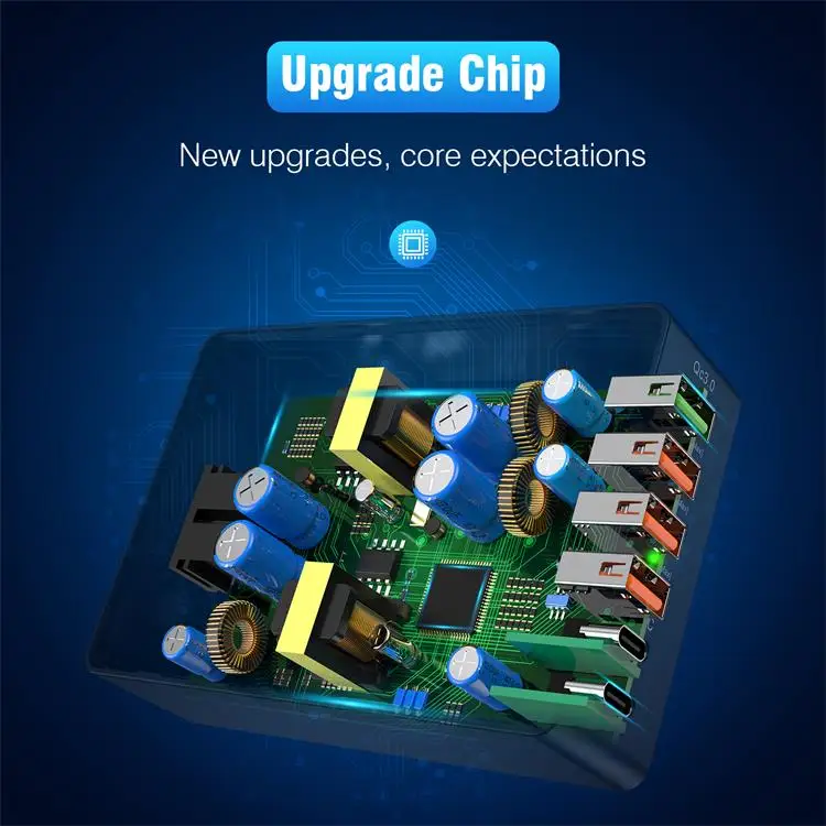 XXD новый дизайн многофункциональное быстрое зарядное устройство QC3.0 65 Вт Type-C лидер продаж на Amazon 6 портов PD