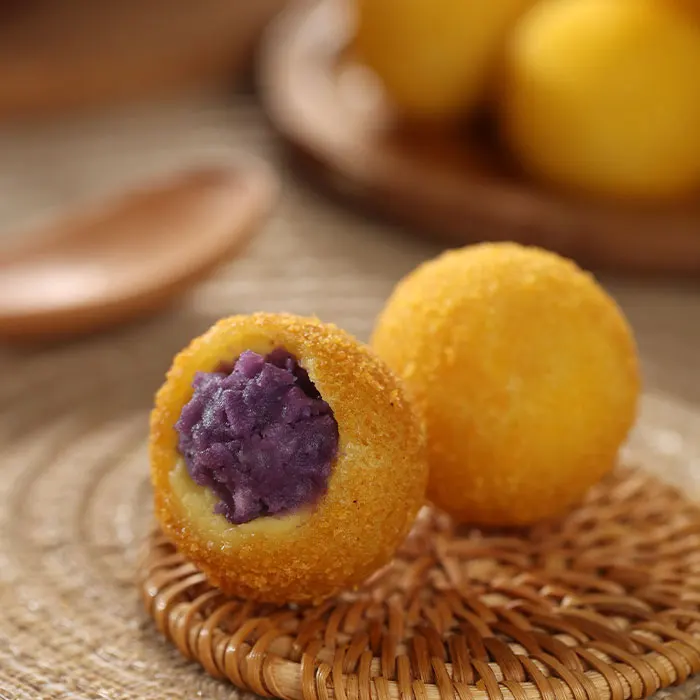 Chinese quick frozen instant glutinous rice food fried delicious taro and sweet potato starch balls