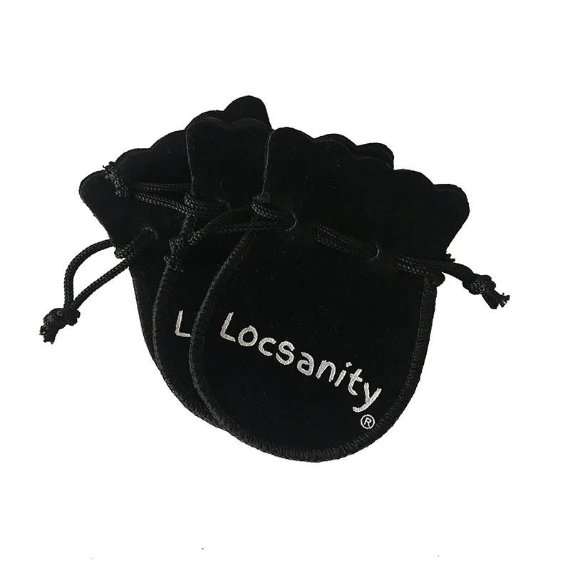 
Custom Logo 7x9cm Black Calabash Ring Pouches Velvet Drawstring Jewelry Bag 