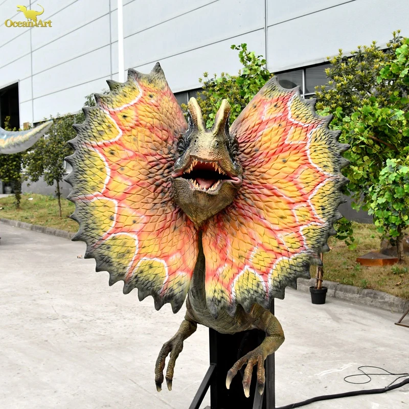 AD-RN078   Life Size Dinosaur Dilophosaurus Head For Dinosaur Exhibition