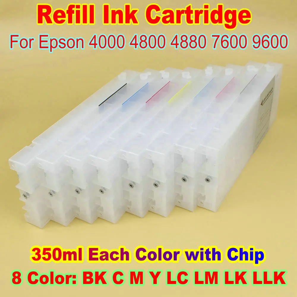 4800 4880 4000 7600 9600 Printer Ink Cartridge For Epson Ink Refill Cartridge Stylus Pro 4800 4880 Empty Cartridge With Chip Kit