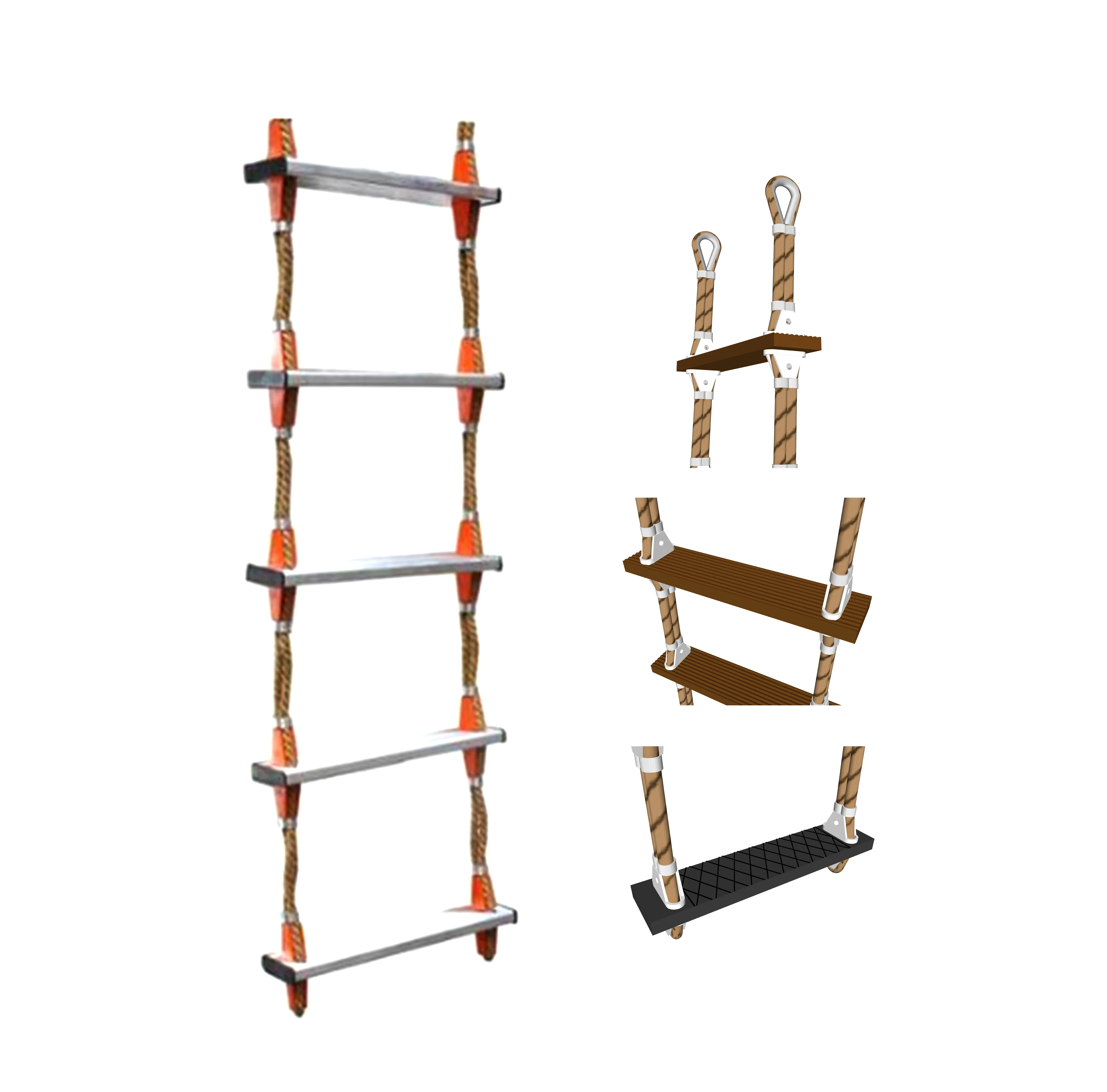 Kingbridge  Aluminum Folding Ladder Fire Emergency  Rope Ladder With Aluminum Rungs