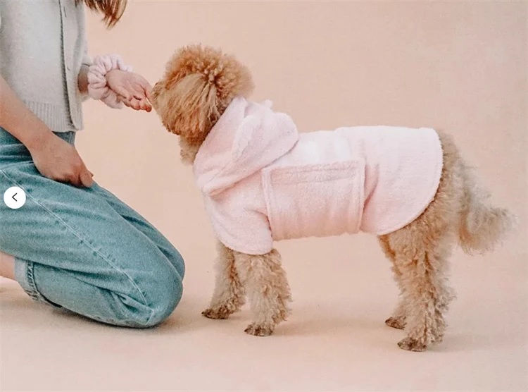 Qiqu Pet Supplies Custom New Designer Dog bath robe  Pet Clothes Personalized Pet Cat Drying Bathrobe coat robe towel for dog