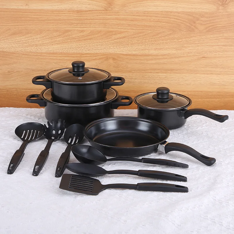Wholesale Medical stone pot 13 pcs Pots  set electric stove universal non-oil smoke non-stick kitchen cooking kitchenware set