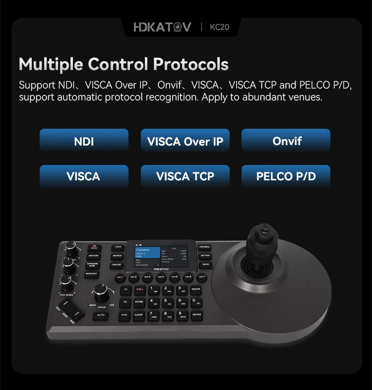 HDKATOV IP PTZ dome Camera Controller with 4D joystick and Multiple Control Protocols, usb 4D precision Joystick