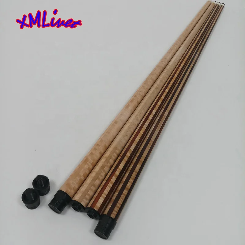 xmlivet finished Pool Billiards Carom Technology Cue Shaft in Radial/unilock 12Pieces Tiger Maple/cocobolo Wood Laminated shaft