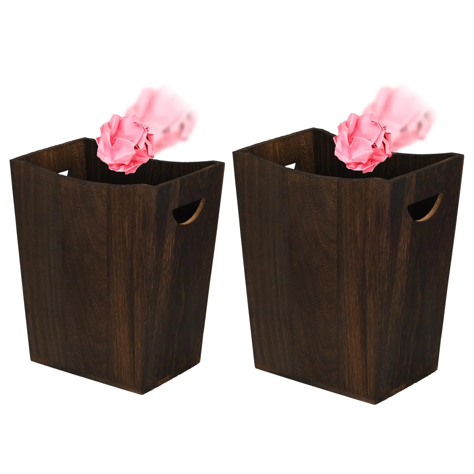 Wooden Trash Bin Smart Waste Basket for Office Bedroom Bathroom Living Room Kitchen RV-Brown Decorative Bathroom Accessories