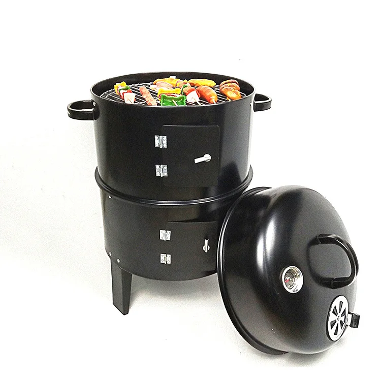 Multifunction Vertical Meat Smoker Wood Burning Charcoal Barbecue Oven Grill