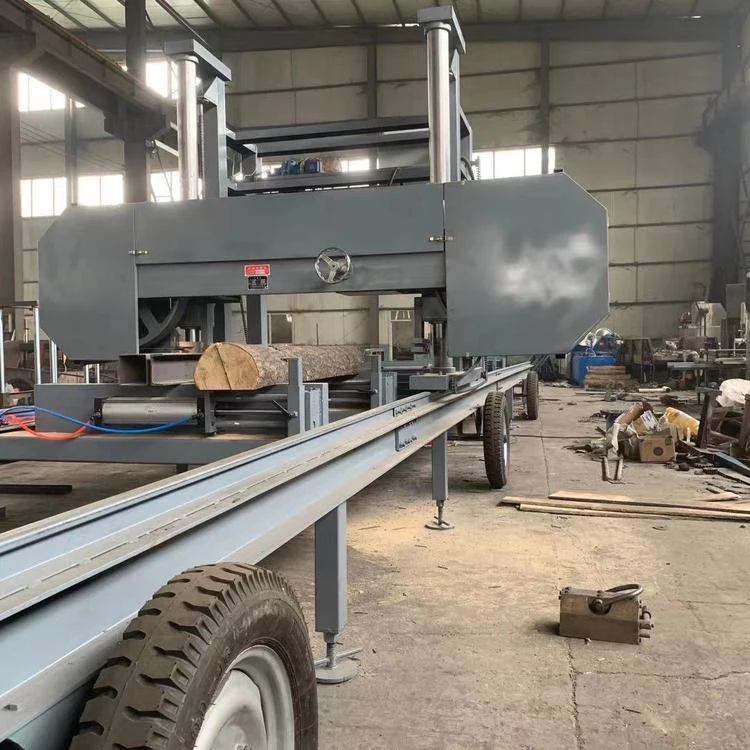 Woodworking machinery manual gantry saw heavy logs round wood square movable horizontal portable wood sawmill band saw