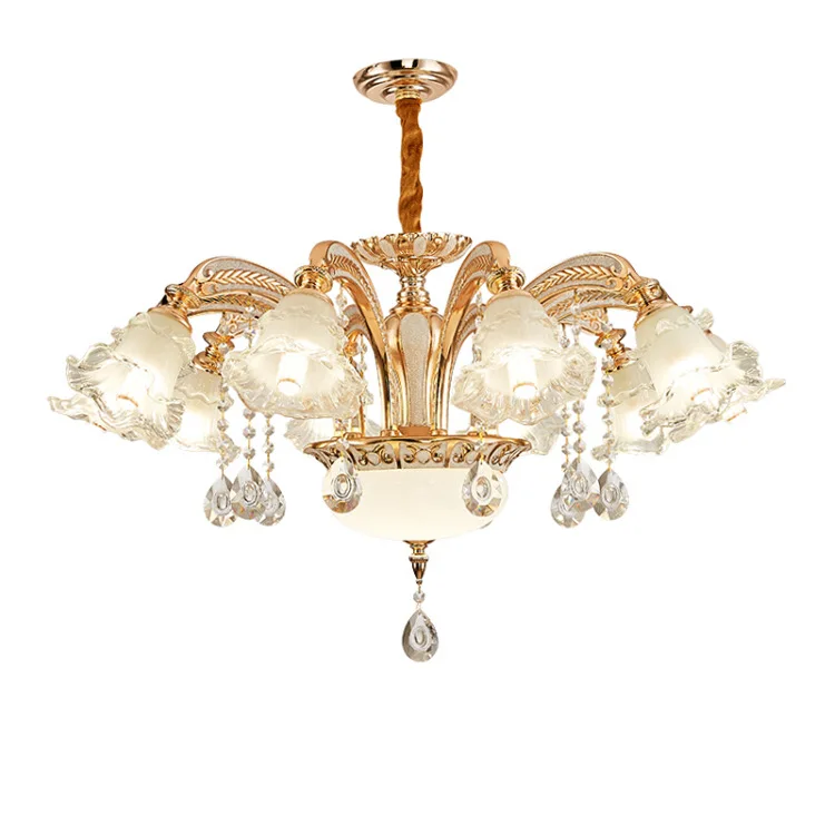 crystal material and energy saving light source round crystal chandelier ceiling light