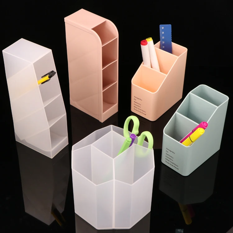 YUZMEI Plastic Stationary Organizer Cute Desk Organizer Pencil Stand Organizador Rotuladores Pencil Holder Pen Holder Pen Stand
