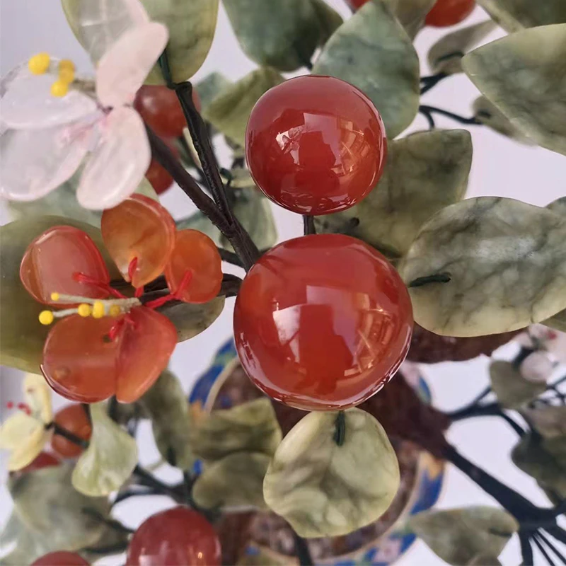 Natural jade bonsai flower bone jade handicraft home decoration simulation immortal flower tree