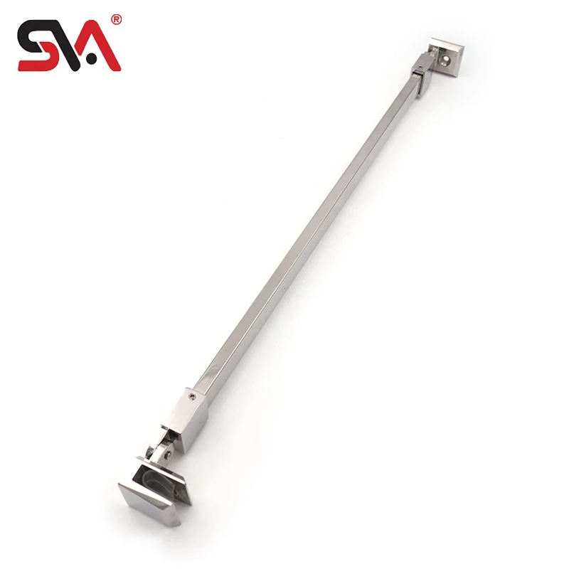 SVA-181 Modern Design Adjustable Polished Shower Curtain Support Bar Glass Bathroom Bar for Tempered Glass Door