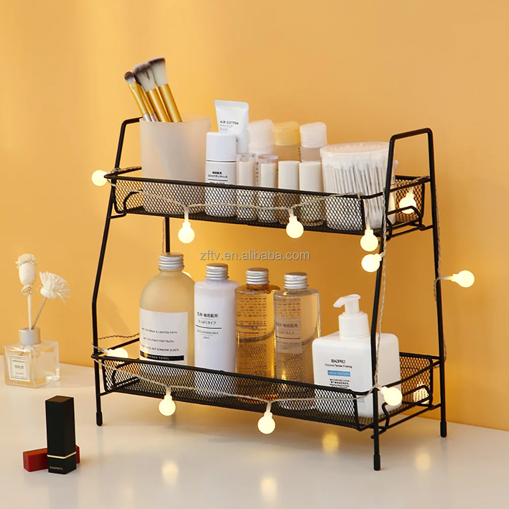 2 Tier Storage Basket,Under Sink Organizer Under Bathroom Sink Storage Organizer Bath Collection Baskets