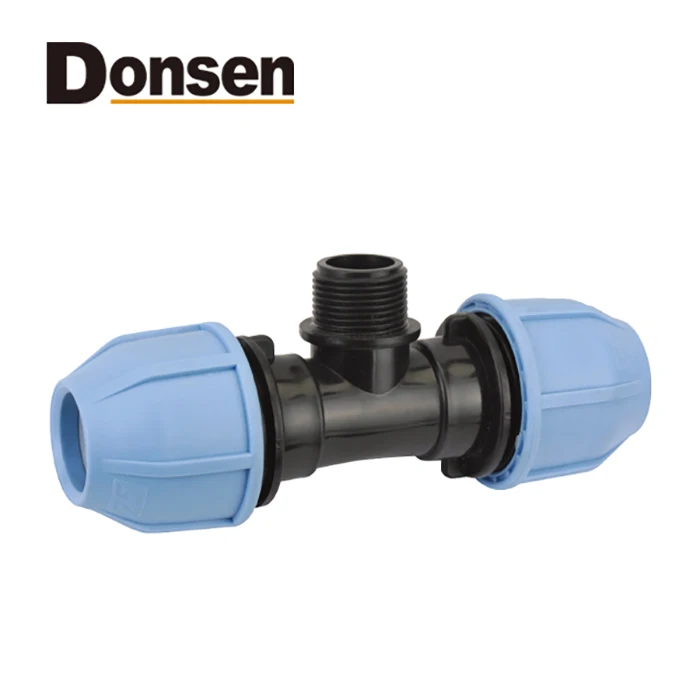 90 TEE WITH INCREASED TAKE OFF PP COMPRESSION FITTINGS