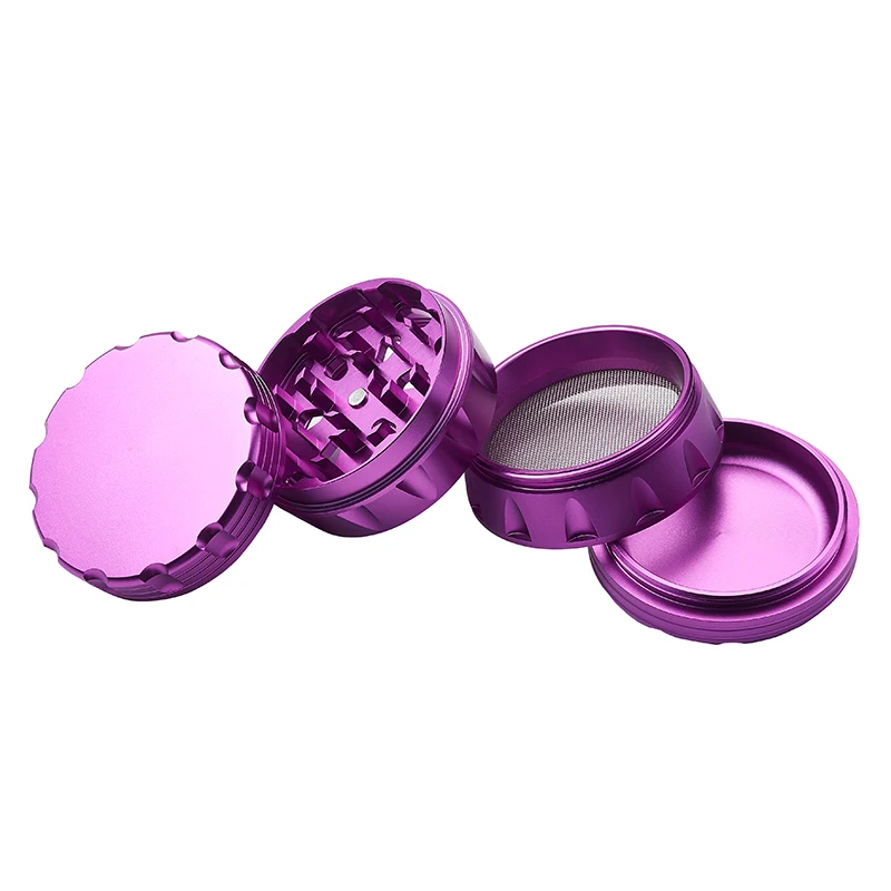 China bulk wholesale spice magnetic crusher herb grinder 4 piece part layer aluminium metal tobacco herb grinder