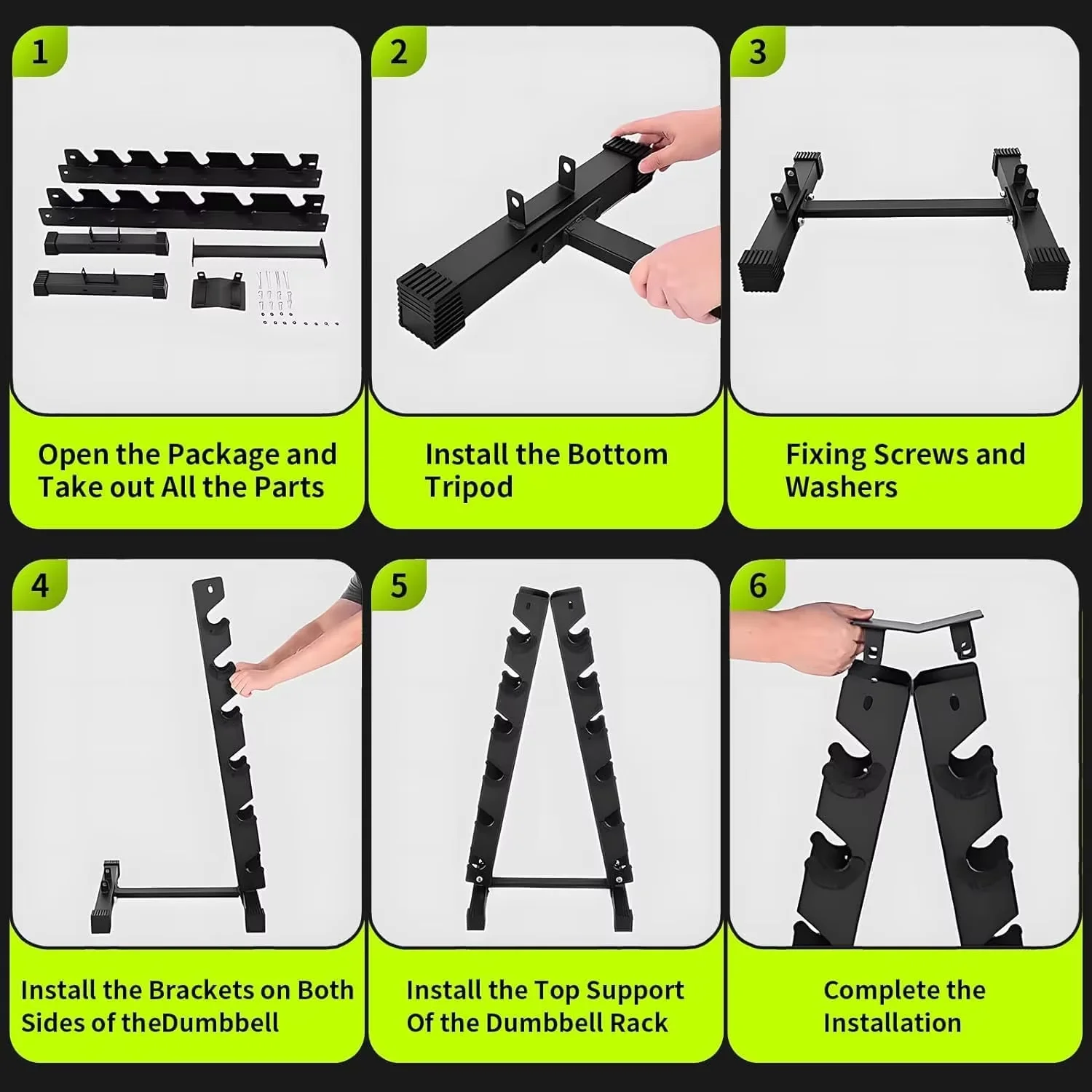 Wholesale Fitness Equipment Vertical Fixed Multi-functional Dumbbell Rack A-frame Hexagon Dumbbell Rack for Home Gym