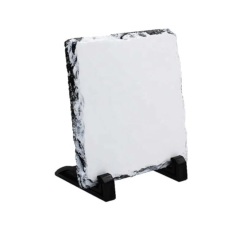 Square shape customized picture sublimation blank rock slate photo frame