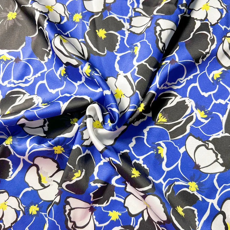 Hot Selling Patterns Wholesale Custom Printing Satin Silk Fabric with Multi Colors