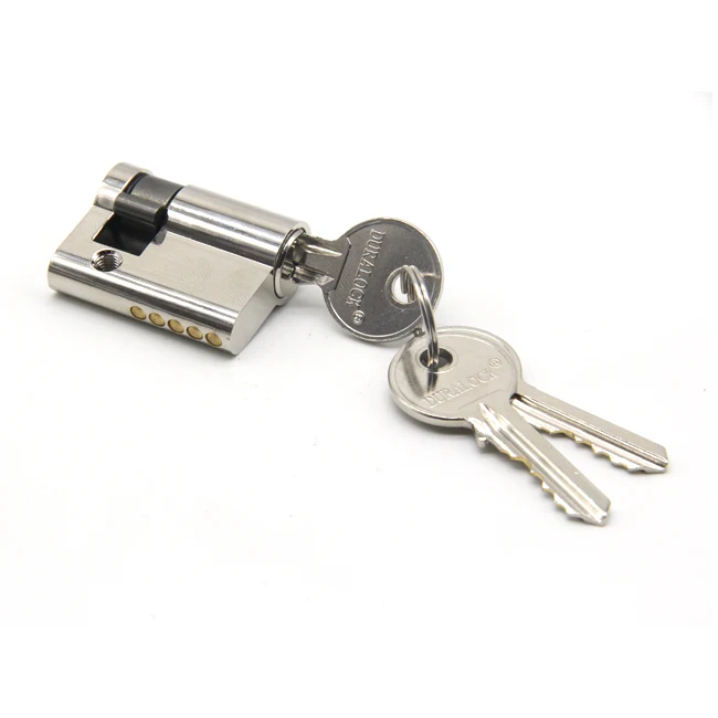 40mm bathroom half euro single open brass door lock cylinder with computer key
