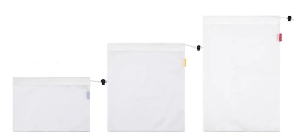 Custom Size Gift Drawstring Promotion Recycled Nylon Reusable Net Polyester Mesh Bags