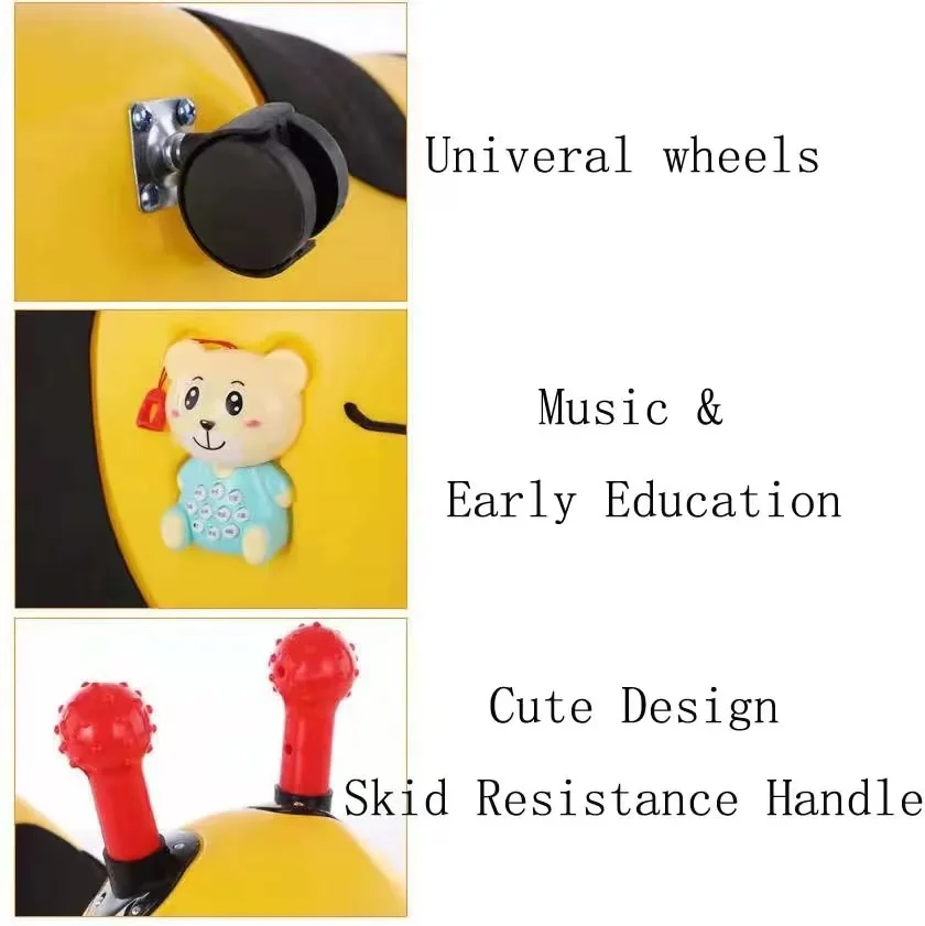 modern design buy China safety plastic cute cartoon baby children swing balance car four universal wheels for 1-6 years old kids