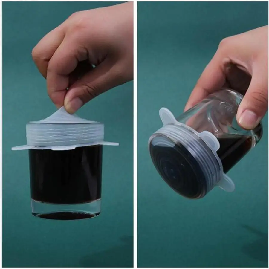 Popular 6Pcs Food Wraps Reusable Silicone Food Fresh Keeping Sled Covers Silicone Sl Vacuum Stretch Lids Saran Wraps Ornization