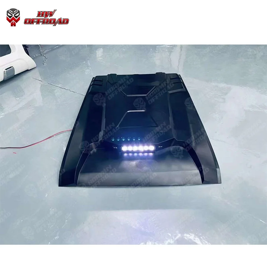 Car Exterior Parts Accessories Hood Scoop Bonnet Scoop Cover With LED  Light  Black Vent Scoop For Ranger T8 20118+